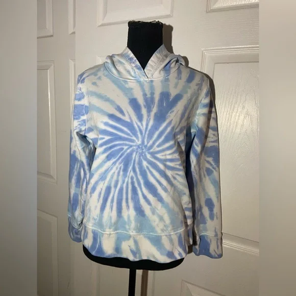 J. Crew Blue and White Relaxed Hoodie - Picture 2 of 7